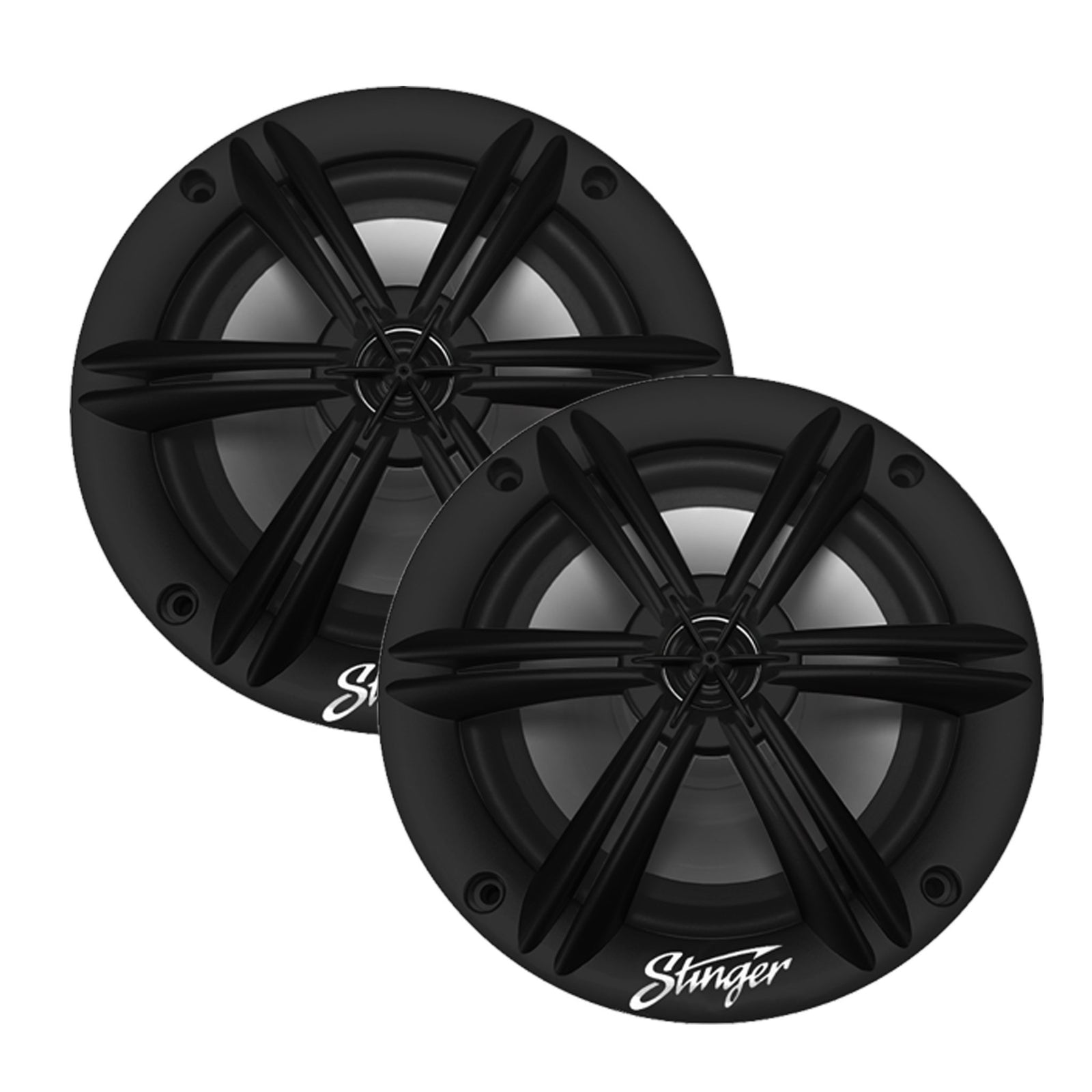 Marine / Powersports 6.5” Black Coaxial Marine Speakers - Phoenix Gold