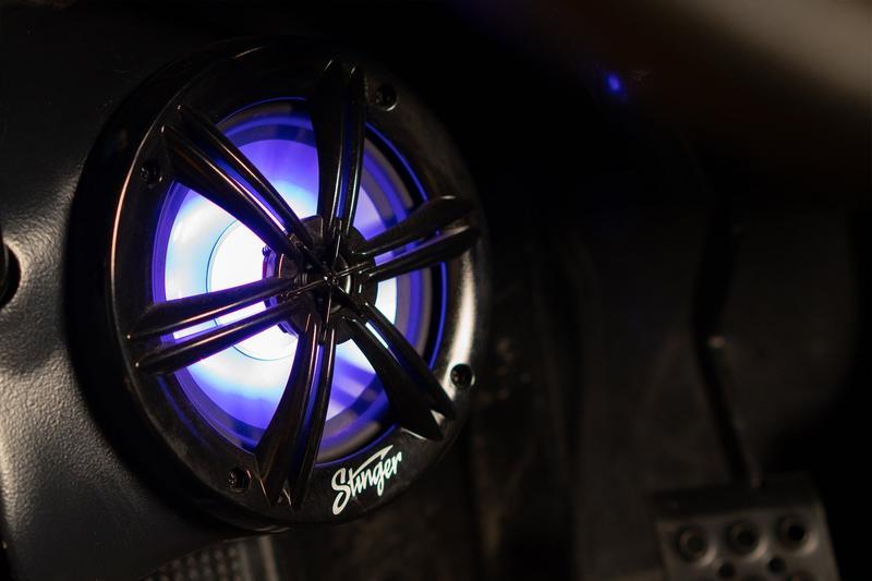 Marine/Powersports 6.5” Black Coaxial Marine Speakers with Built-In Multi-Color RGB Lighting - Phoenix Gold