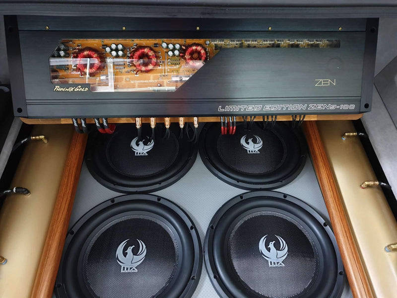 MX 12" Dual 2-Ohm 300W Slim Subwoofer - Phoenix Gold