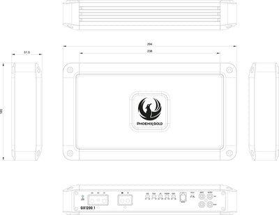 GX 1200W 1-Channel Monoblock Class D Amplifier - Phoenix Gold